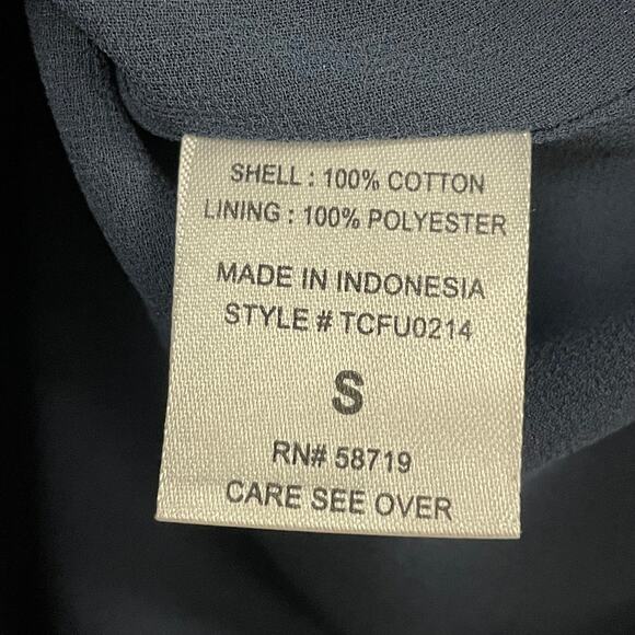 Prose & Poetry Sleeveless Asymmetrical Pleated Top Navy Womens Small - Picture 4 of 5